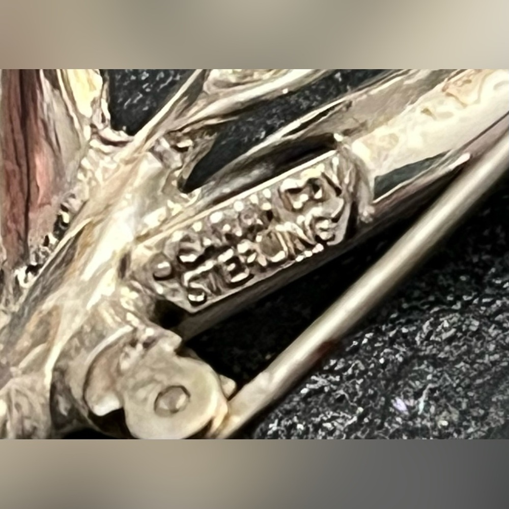 Sterling Silver 925 SARAH COV Coventry Vintage floral flower pin brooch signed - Picture 2 of 11